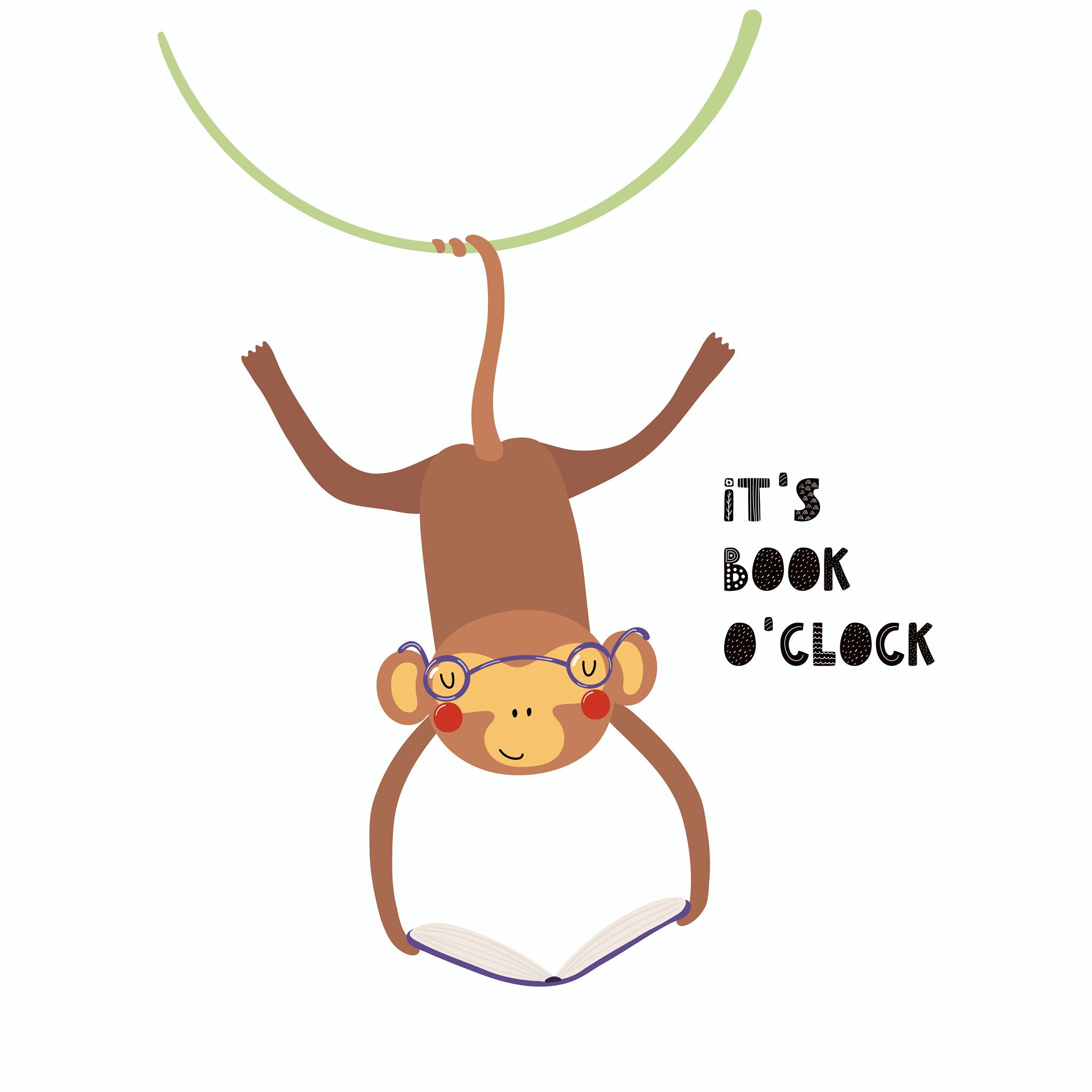 monkey with book