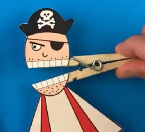 clothespin puppet pirate