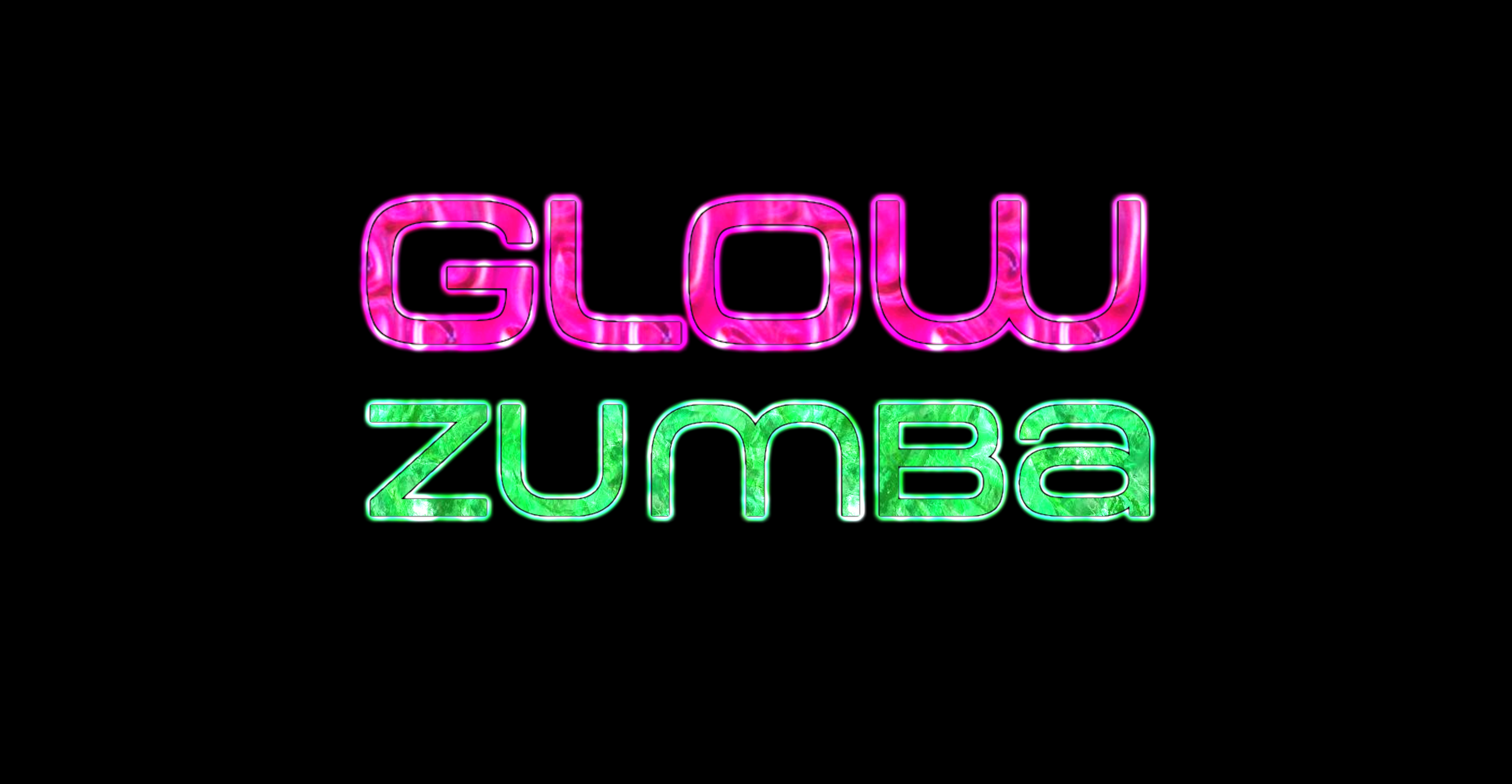 Glow Zumba Text in Neon Font