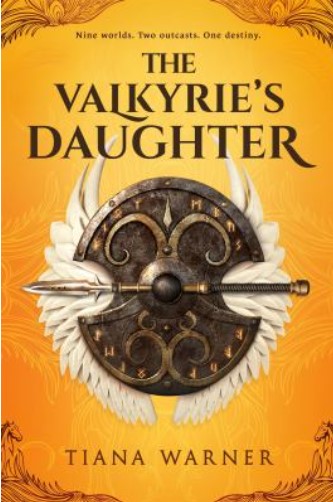 Cover of The Valkyrie's Daughter with yellow background and Norse shield