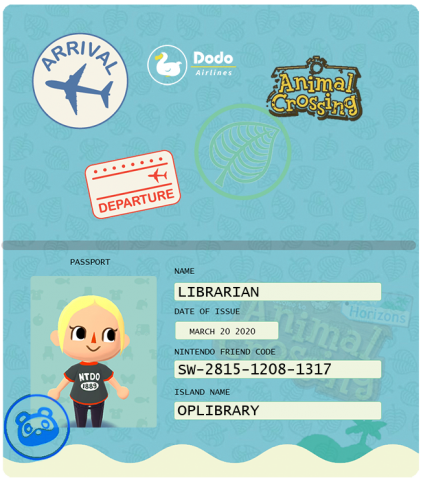 Animal Crossing boarding pass