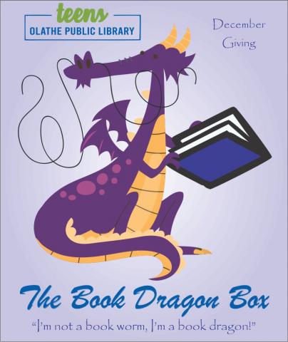 Dragon holding a book. Logo for Dragon Box Subscription.