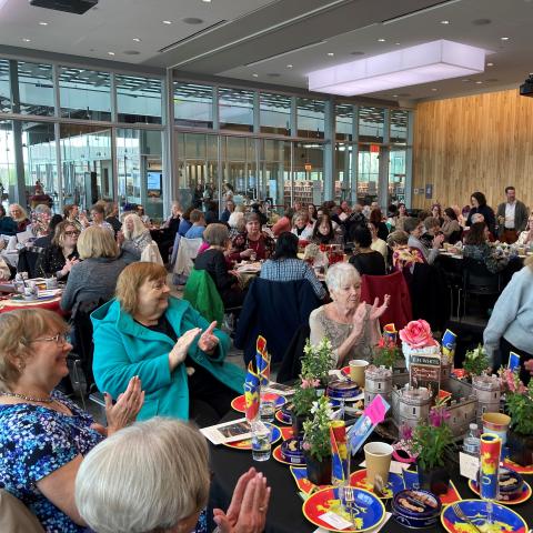 Novel Tea attendees enjoy tea, refreshments and delightful centerpieces