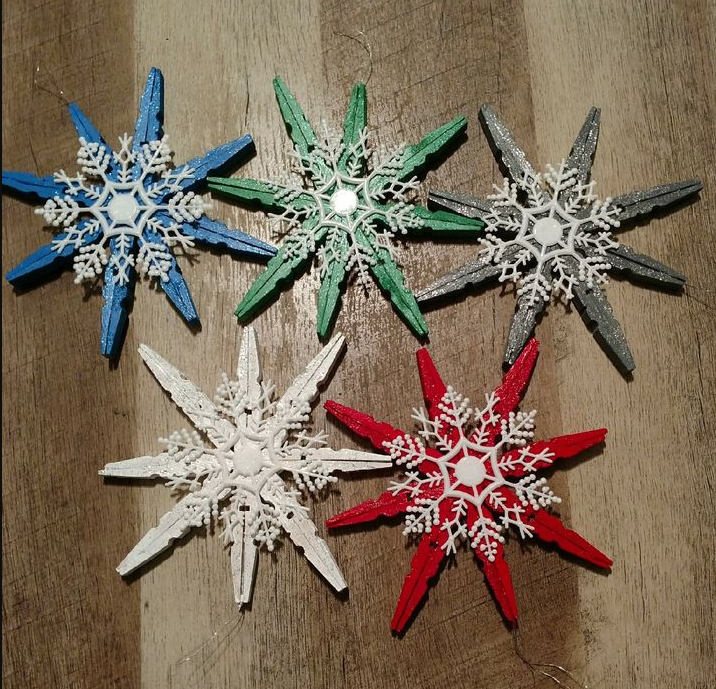 clothespin snowflake